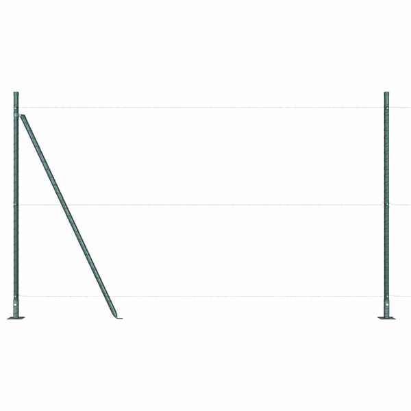 vidaXL Hekpalen 13 pcs Groen Ø32mm 170 cm Gegalvaniseerd staal