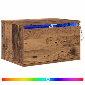 vidaXL Wandkastje met lade Oudhout 50 x 36 x 30 cm Bewerkt hout