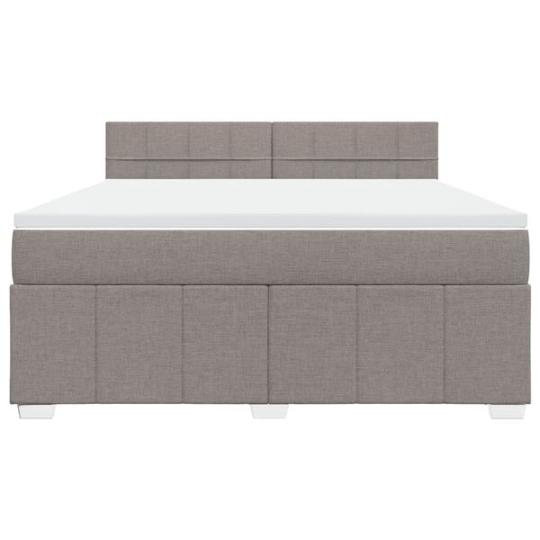 vidaXL Boxspring met matras stof taupe 180x200 cm