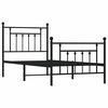 vidaXL Bedframe met hoofd- en voeteneinde metaal zwart 90x190 cm