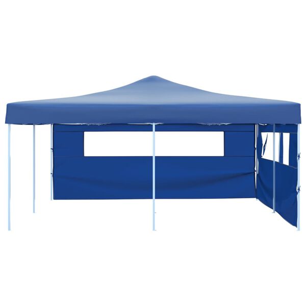 vidaXL Prieel inklapbaar met 2 zijwanden 5x5 m blauw