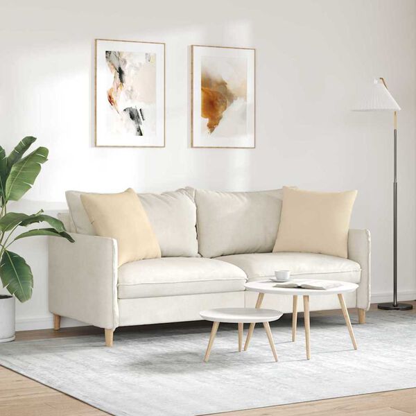 vidaXL Sofa Kussens 2 stuks Crème 50 x 50 cm Stof