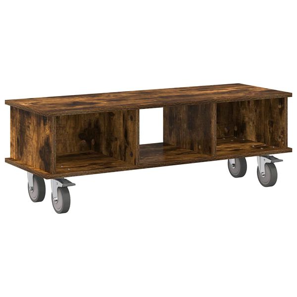 vidaXL TV-standaard Gerookt eiken 100 x 35 x 35 cm Bewerkt hout