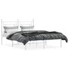 vidaXL Bedframe met hoofdbord metaal wit 135x190 cm