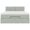 vidaXL Ottoman bed met matras en LED's 140x200cm fluweel lichtgrijs