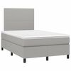 vidaXL Boxspring met matras en LED stof lichtgrijs 120x190 cm