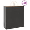 vidaXL Papieren zakken 50 st met hengsels 45x17x48 cm zwart