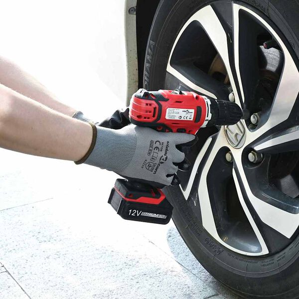 vidaXL Werkhandschoenen 24 pcs Grijs en zwart 9 / l Polyester