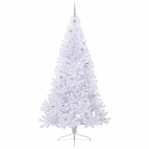vidaXL Kunstkerstboom met 300 LED Wit 240 cm PVC en staal