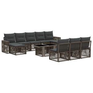 vidaXL Tuinbankenset 11 st Grijs en Donkergrijs 100 x 55 x 73 cm