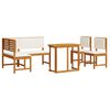 vidaXL Tuinbankset 4 pcs Bruin Massief Acaciahout