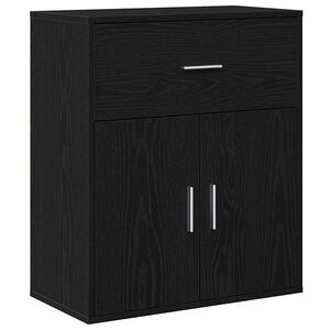 vidaXL Dressoir Zwart Eiken 60 x 31 x 70 cm Bewerkt hout