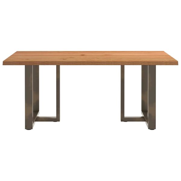 vidaXL Eettafel rechthoekig 180x100x74 cm massief eikenhout lichtbruin