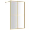 vidaXL Inloopdouchewand transparant 118x195 cm ESG-glas goudkleurig
