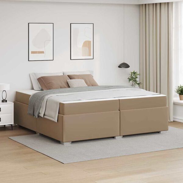 vidaXL Bedframe met matras Cappuccino 200 x 200 cm Stof
