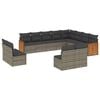 vidaXL 12-delige Loungeset met kussens poly rattan grijs