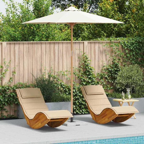 vidaXL Tuinparasol Crème Wit Ø 270 x 260 cm Bamboe