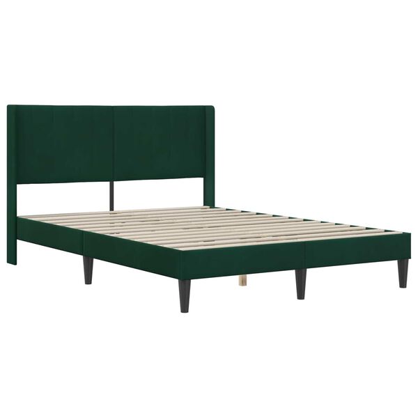 vidaXL Bedframe met hoofdeinde Donkergroen 120 x 190 cm Fluweel
