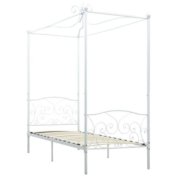 vidaXL Hemelbedframe metaal wit 100x200 cm