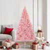vidaXL Kunstmatig Voorverlicht Kerstboom met 300 LED Roze 180 cm PVC
