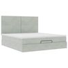 vidaXL Ottoman bed met matrassen en LED's 200x200cm fluweel lichtgrijs