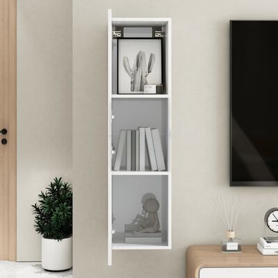 vidaXL Tv-meubel 30,5x30x110 cm bewerkt hout hoogglans wit