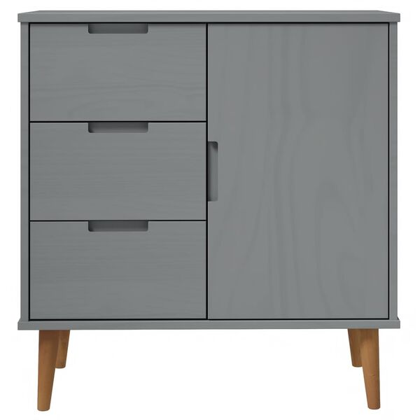 vidaXL Dressoir MOLDE 76,5x40x80 cm massief grenenhout grijs