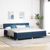 vidaXL LED Box Spring Bed met hoofdeinde Blauw 200 x 200 cm Stof