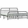 vidaXL Bedframe met hoofd- en voeteneinde metaal zwart 200x200 cm
