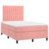 vidaXL Boxspring met matras en LED fluweel roze 120x190 cm