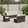 vidaXL 8-delige Loungeset met kussens poly rattan zwart