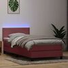 vidaXL Boxspring met matras en LED fluweel roze 80x220 cm