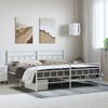 vidaXL Bedframe met hoofd- en voeteneinde metaal wit 193x203 cm