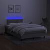 vidaXL Boxspring met matras en LED stof lichtgrijs 120x200 cm