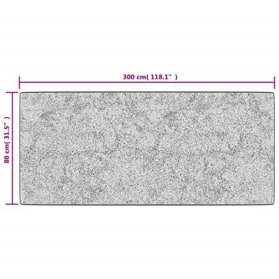 vidaXL Vloerkleed wasbaar anti-slip 80x300 cm grijs
