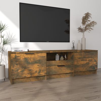 vidaXL Tv-meubel 140x35x40 cm bewerkt hout gerookt eikenkleurig