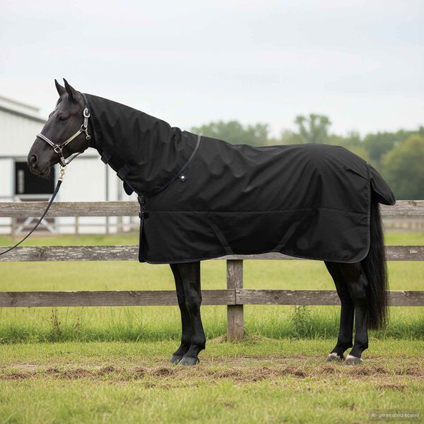 vidaXL Paardendeken Donkergroen en Zwart 75 cm Polyester