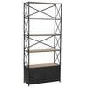 vidaXL Boekenkast 80x32,5x180 cm massief vurenhout en staal
