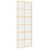vidaXL Schuifdeur 76x205 cm helder ESG-glas en aluminium goudkleurig