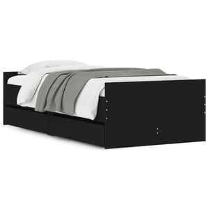 vidaXL Bedframe met lades zwart 90x190 cm