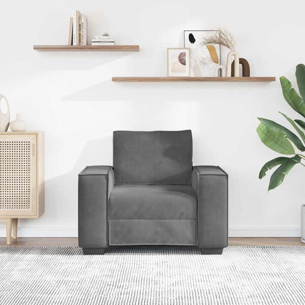 vidaXL Fauteuil 60 cm fluweel donkergrijs
