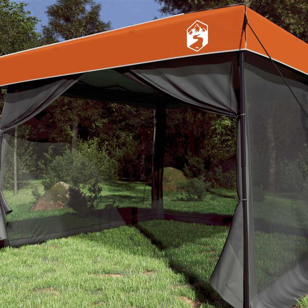 vidaXL Camping Tent Set met dak 2 pcs Grijs en Oranje Taffeta en Stof
