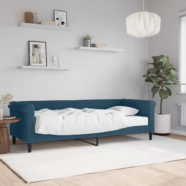 vidaXL Slaapbank met matras 80x200 cm fluweel blauw