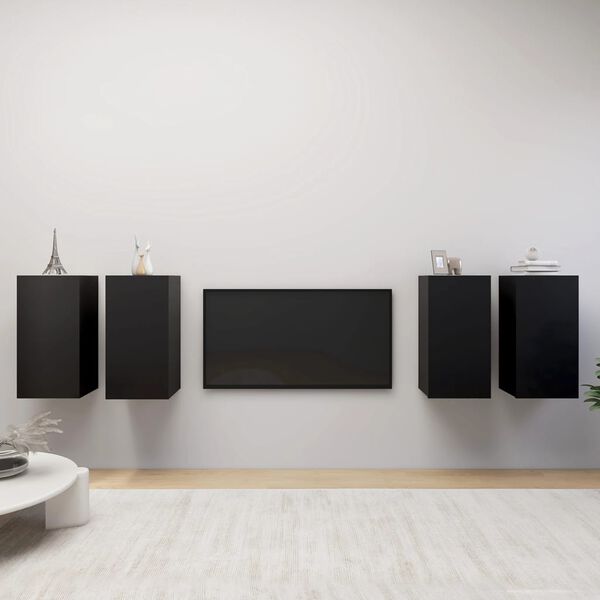 vidaXL Tv-meubelen 4 st 30,5x30x60 cm bewerkt hout zwart