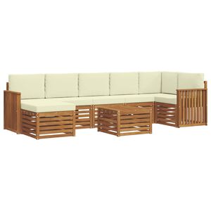 vidaXL Buiten bankenset 8 pcs Natuurlijk en Cr&egrave;me Massief Acaciahout