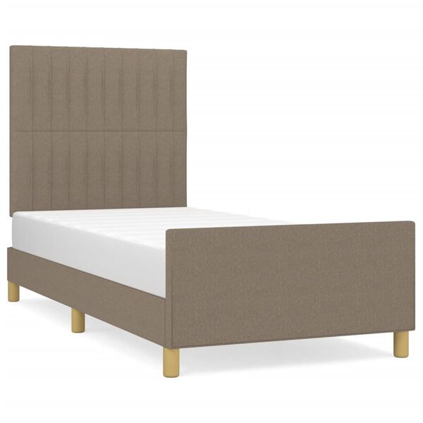 vidaXL Bedframe zonder matras 80x200 cm stof taupe