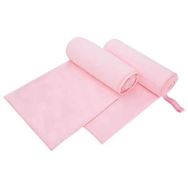 vidaXL Sporthanddoeken 2 pcs Roze 200 x 100 cm Polyester en polyamide