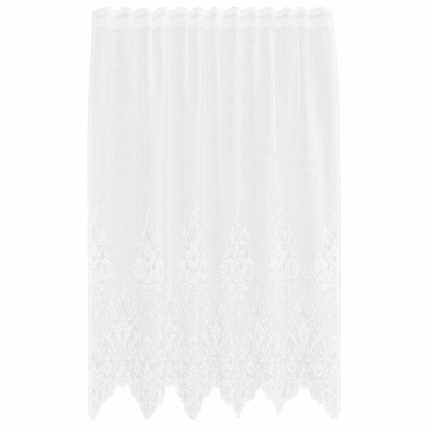 vidaXL Kantgordijn met gordijnen Bloemen Wit 140 x 150 cm Polyester