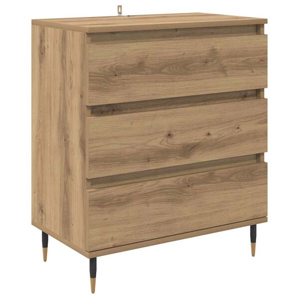vidaXL Dressoir met lade Artisan Eiken 60 x 35 x 70 cm Bewerkt hout