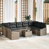 vidaXL Tuin Sofa Set 10 pcs Grijs Poly riet
